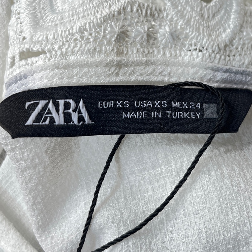 Zara Floral Lace Back Tank Top White Size XSmall - Picture 7 of 10